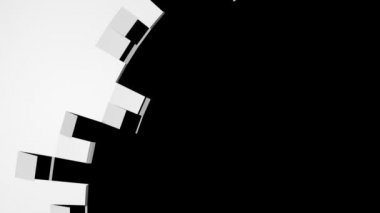 Dairesel beyaz elemanların arka plan animasyonu - sağ alt köşeye, siyah izole