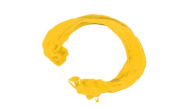 renkli su sıçraması ve yavaş hareket, beyaz arka plan akan halka