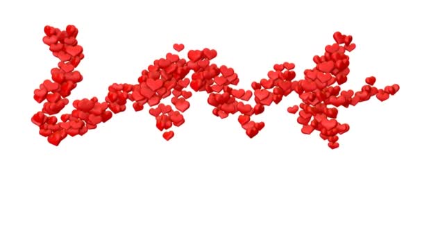 Αγάπη Γραμμένη Μπαλόνια Της Κόκκινης Καρδιάς Εξαφανίζεται Και Πετάει Αργά — Αρχείο Βίντεο