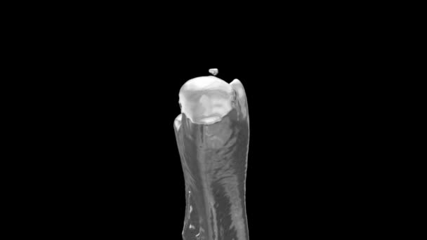 éclaboussures métalliques lumineuses dans le mouvement dynamique abstrait dans l'écran, isolé sur fond noir 