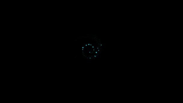 Voe Através Enorme Luz Azul Brilhante Espiral Cósmica Fundo Preto — Vídeo de Stock