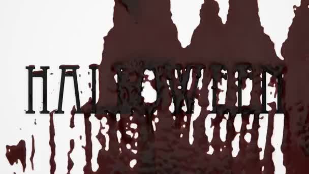Think Blood Flowing Text Halloween — Stock Video