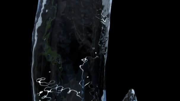 Ring Aus Blauem Wasser Das Zeitlupe Plätschert Und Fließt — Stockvideo