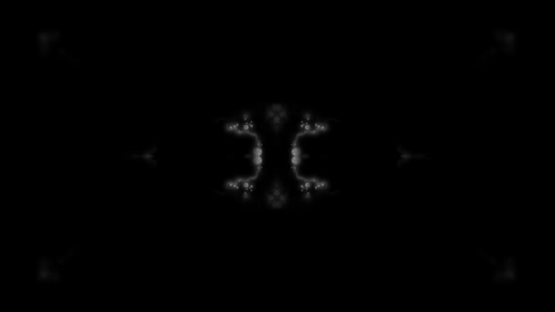 Nahtloser Hintergrund Aus Weißen Partikeln Kaleidoskopischen Stil Auf Schwarz — Stockvideo