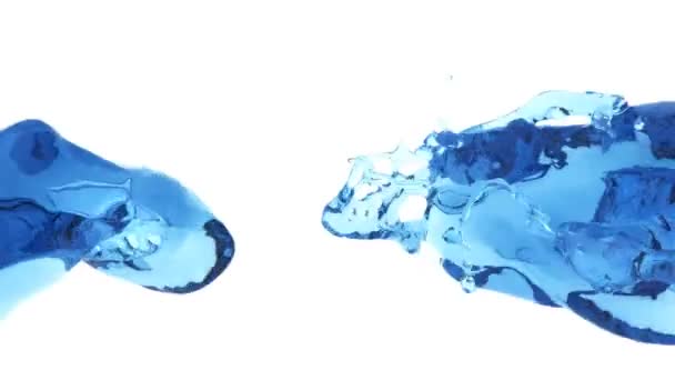 Δακτύλιο Μπλε Νερού Και Ρέει Αργή Κίνηση — Αρχείο Βίντεο