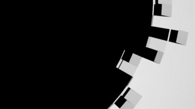 Dairesel beyaz elemanların arka plan animasyonu - sol üst köşeye, siyah izole