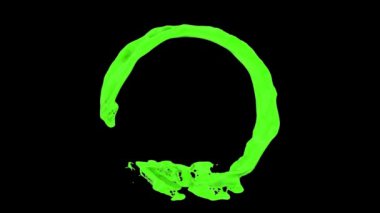 su sıçraması halkası ve yavaş hareket, siyah arka plan üzerinde izole akan. 