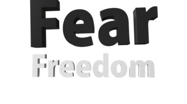 Özgürlük kavramına karşı korku. Falling Fear, Özgürlük'i parçalara ayırdı, beyaza izole edildi