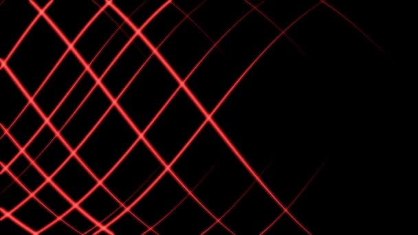 Красные Светящиеся Линии Создают Динамическую Сеть — стоковое видео