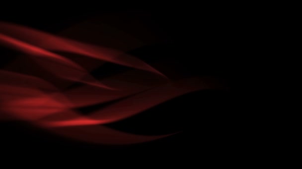 Red Abstract Light Rays Curved Motion Black Background — Stock Video