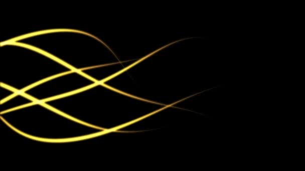 Lignes dorées brillantes dans un mouvement courbé qui coule d'un côté à l'autre 