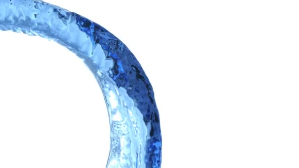 Water Background Blue Water Flowing Slow Motion Isolated White Seamless — Stock Video