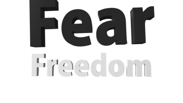 Peur Contre Liberté Falling Fear Fracassé Freedom Morceaux Isolé Sur — Video