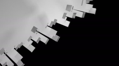 Çapraz olarak büküm ile metal elemanları niçin açan arka plan animasyonu - soldan sağa - siyah üzerinde izole. 