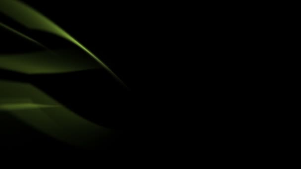 Fondo Luz Abstracto Líneas Energía Bicolor Verde Amarillo Sobre Negro — Vídeo de stock