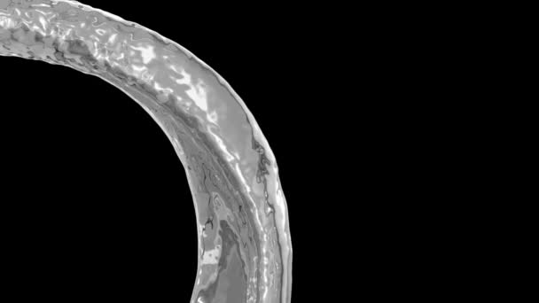 金属の背景 スローモーションで流れる液体明るい金属 黒い背景 — ストック動画