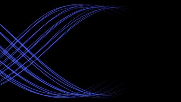 Las Líneas Azules Brillantes Dibujan Forma Abstracta Del Ojo — Vídeo de stock