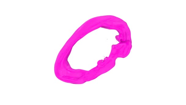 ピンクの塗料フォームボールのスプラッシュリングは 白い背景に隔離 — ストック動画