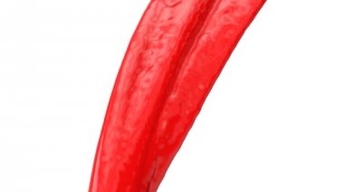 Beyaz arka plan üzerinde izole kırmızı renk, akan etrafında dön.