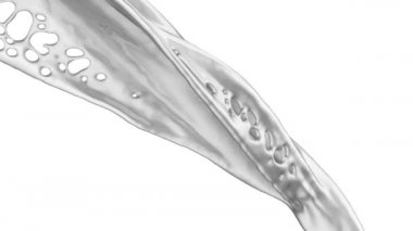 Beyaz arka planda, beyaz arka planda akan sıvı metal