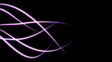 Bir taraftan diğerine akan soyut kavisli harekette pembe parlayan çizgiler