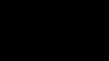 Siyah arka plan üzerinde mavi parlayan küreler ve parçacıklar sürüsü.