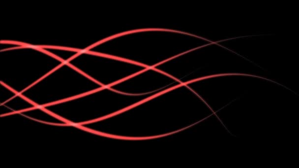 Lignes rouges incandescentes dans le mouvement ondulé qui coule d'un côté à l'autre 