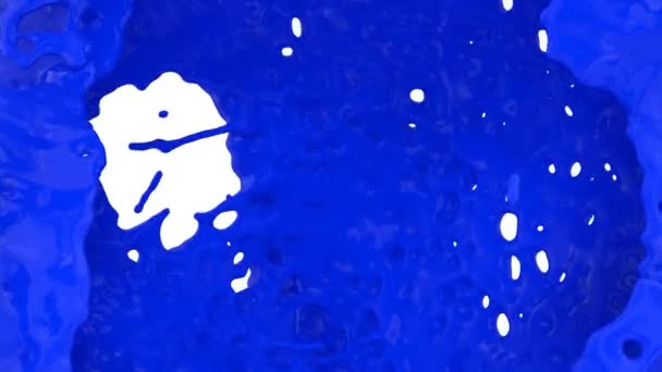 Vuelo Cámara Pasando Pintura Azul Salpicadura Primer Plano Aislado Sobre — Vídeo de stock