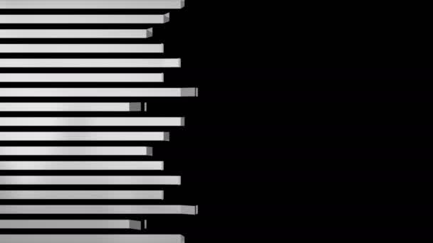 Animación Fondo Elementos Metálicos Desplegables Con Espacio Intermedio Izquierda Derecha — Vídeo de stock