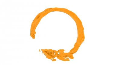 su sıçraması halkası ve yavaş hareket, beyaz arka plan üzerinde izole akan. 