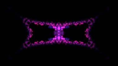 Kaleydoskopik tarzda pembe ve mavi parçacıkların soyut arka planı