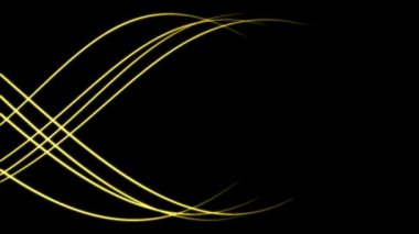 Sarı parlayan çizgiler, bir gözün soyut şeklini çizer, bir taraftan diğer tarafa akan