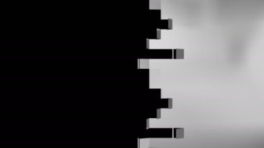 Ortaya çıkan metal elementlerin arka plan animasyonu - sağdan sola - siyah üzerinde izole