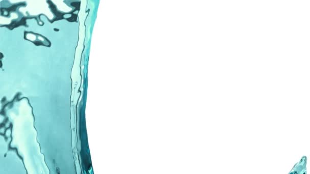 Ring Van Blauw Water Spatten Stromend Slow Motion — Stockvideo