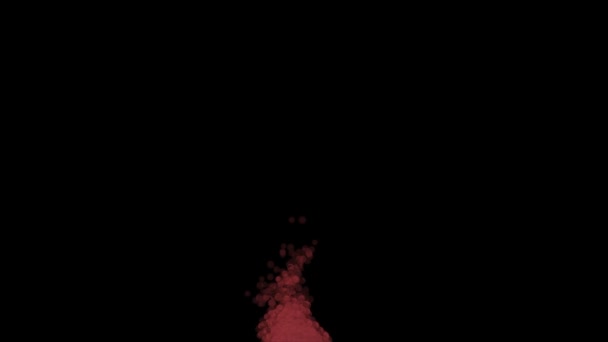 Mysterious Red Glowing Bubbles Ascending Spreading Black Background — Stock Video