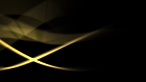 Абстрактні Жовті Світлові Промені Вигнутому Фоні — стокове відео