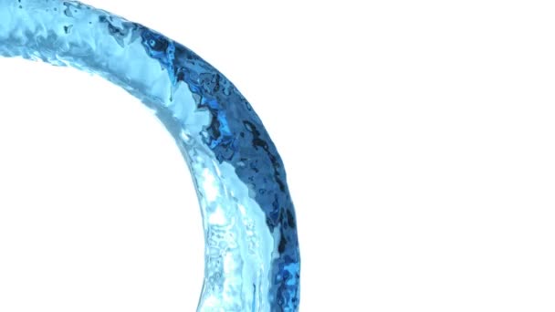 Water Background Light Blue Water Flowing Slow Motion Isolated White — Stock Video