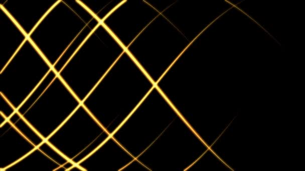 Linhas Brilhantes Douradas Criam Rede Dinâmica — Vídeo de Stock