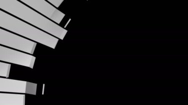 Dairesel gelişen metal şeritlerin arka plan animasyonu - sağ alt köşeye - siyah üzerine izole