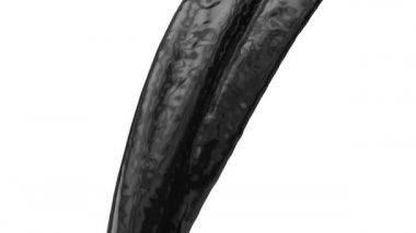 Beyaz arka planda yalıtılmış akan siyah rengin etrafında dön