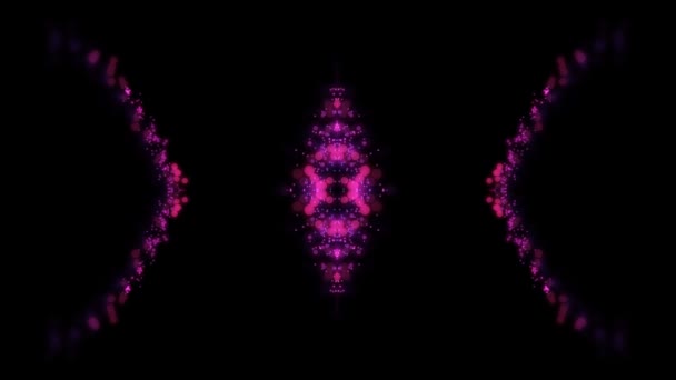 Abstract Mirrored Background Pink Purple Particles Flowing Motion — Stock Video