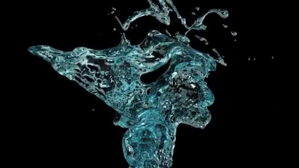 Close View Light Blue Water Splash Dynamic Super Slow Motion — Stock Video