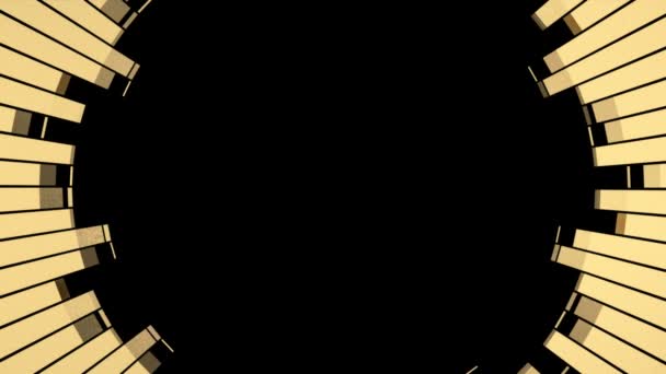 Dairesel Altın Işınları Nın Arka Plan Animasyonu Merkeze Siyah Izole — Stok video