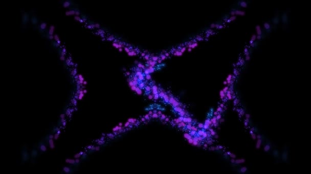 Abstrakter Hintergrund Aus Violetten Und Blau Glühenden Partikeln Auf Schwarz — Stockvideo