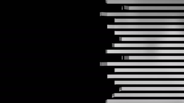 Hintergrundanimation Entfaltender Metallelemente Mit Lücke Dazwischen Von Rechts Nach Links — Stockvideo