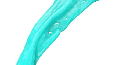 Dalgalı akan açık mavi renk, beyaz arka plan üzerinde izole