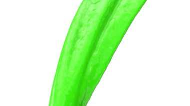 Beyaz arka plan üzerinde izole, akan yeşil renk etrafında dön. 