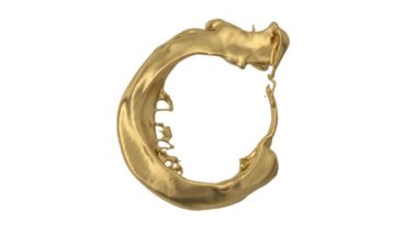 renkli su sıçraması ve yavaş hareket, beyaz arka plan akan halka