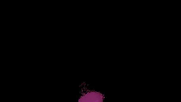 Абстрактний Підводний Фонтан Рожевих Сяючих Бульбашок Чорному — стокове відео