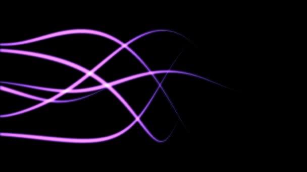 Pink Glowing Lines Wave Motion Flowing One Side Other — Stock Video